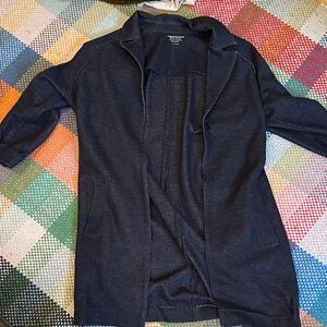 Majestic Filatures Denim knit Dark Blue Long blazer